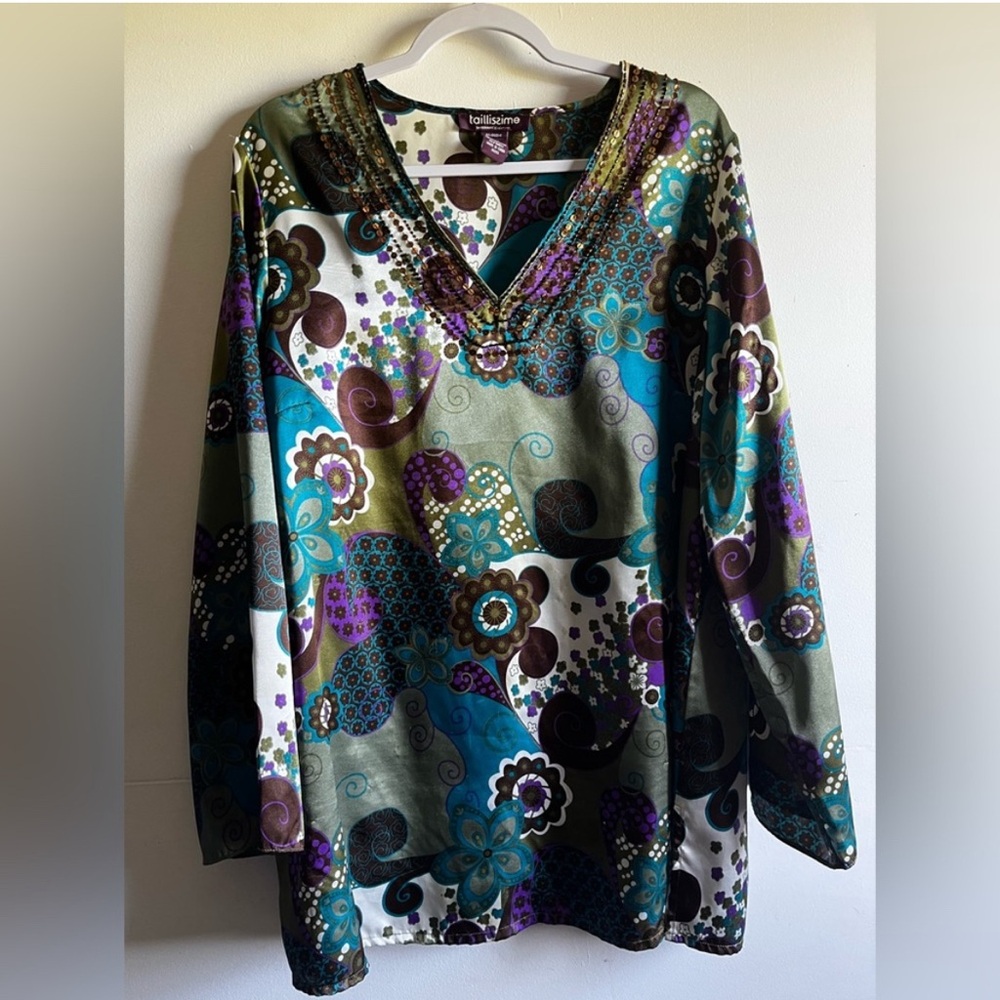 Bohemian Floral V-Neck Tunic